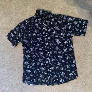 Floral Short Sleeve Button-Up